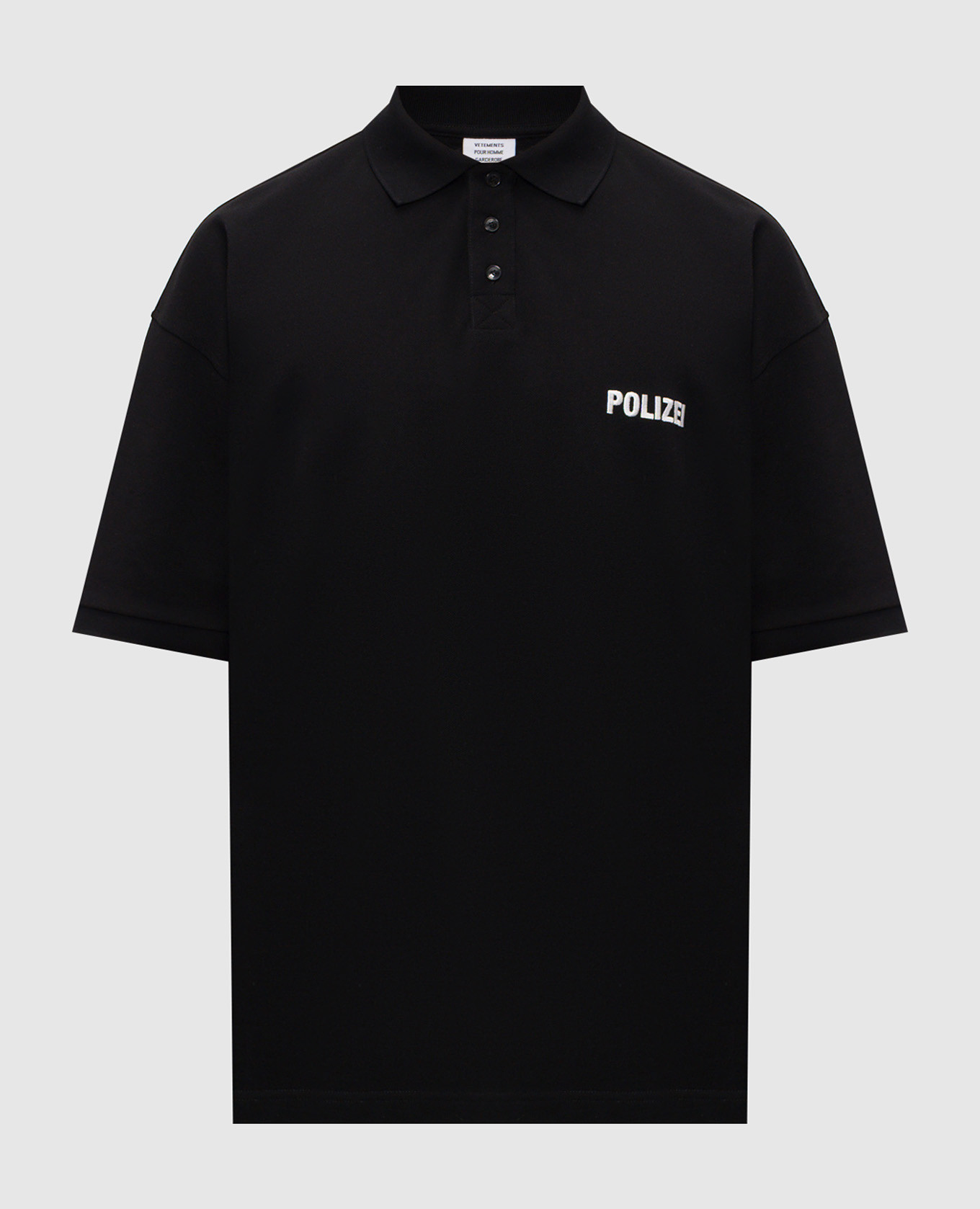 Black polo shirt with embroidery Vetements