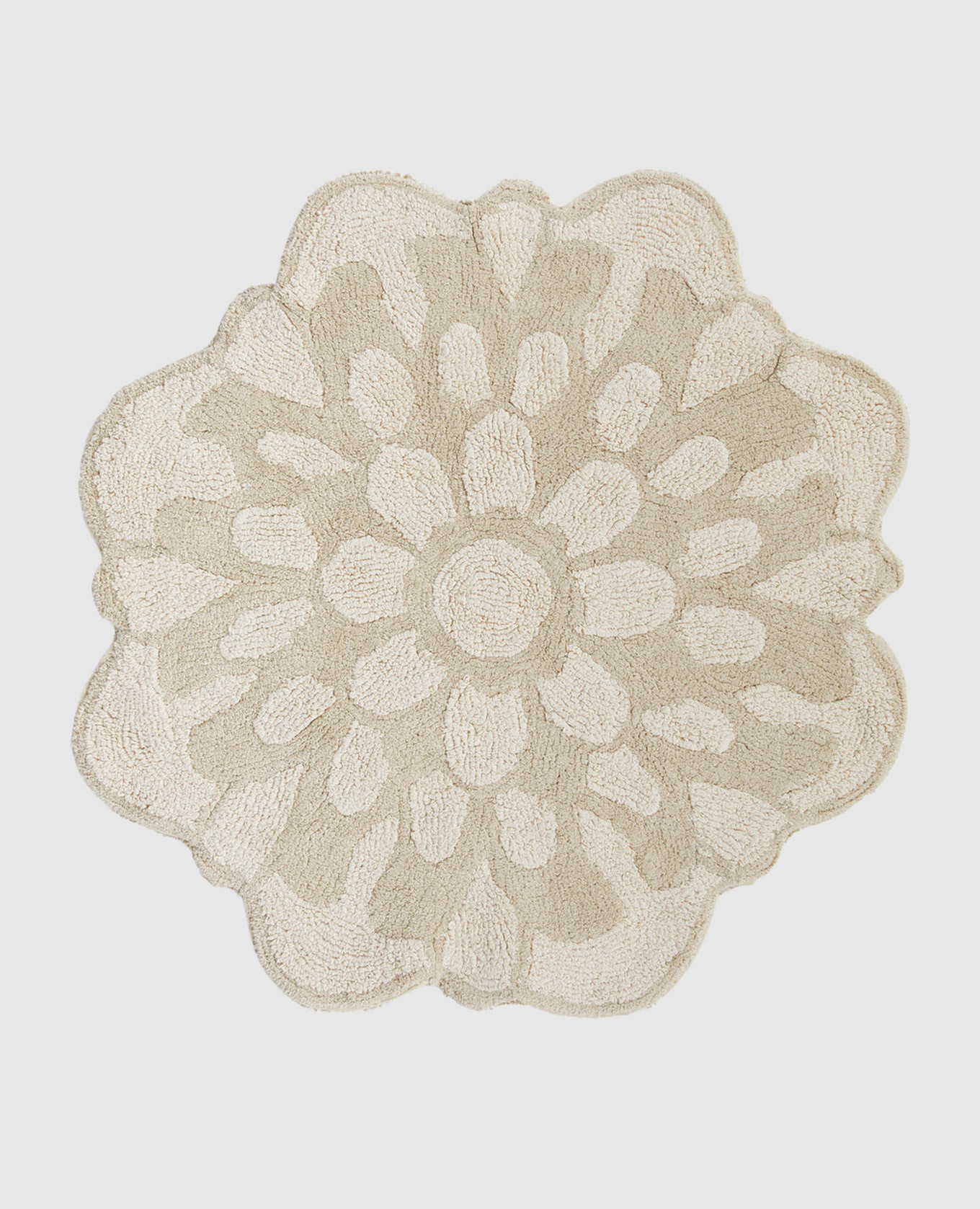 Otil beige flower-shaped bathroom mat