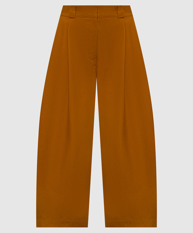 Brown culottes with logo patch