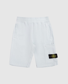 Stone Island Children's blue shorts with logo L1S166200006S004068