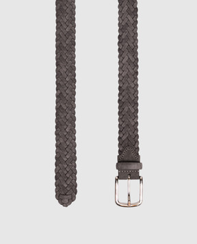 Pini Parma Grey suede belt with weaving BELTBRAIGR