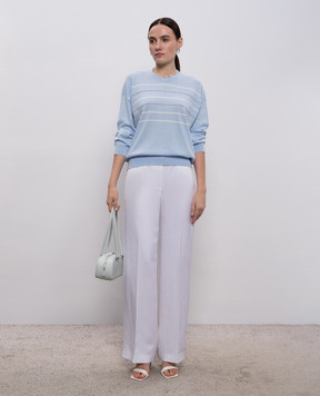 Peserico Blue jumper with monil chain A99087F149234S