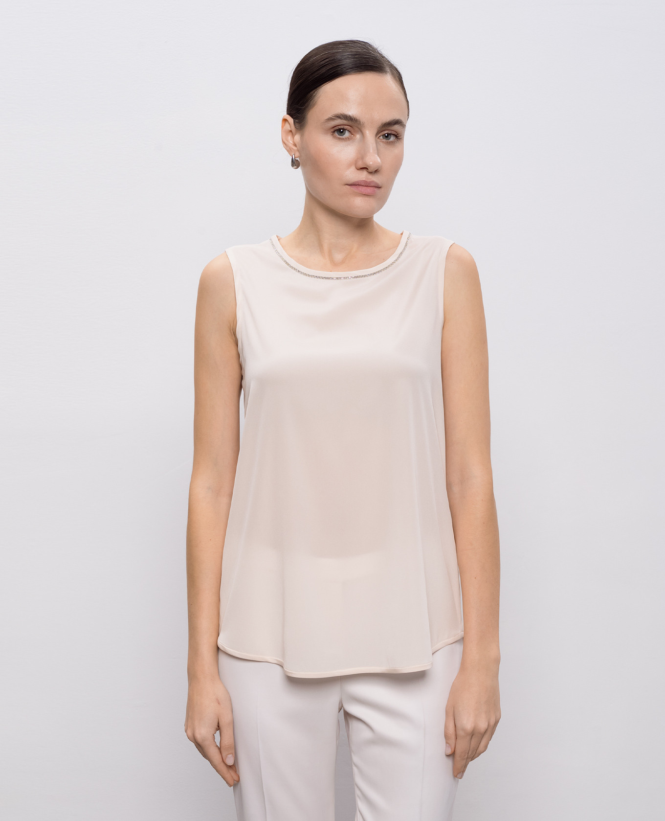 Beige silk top Peserico 3
