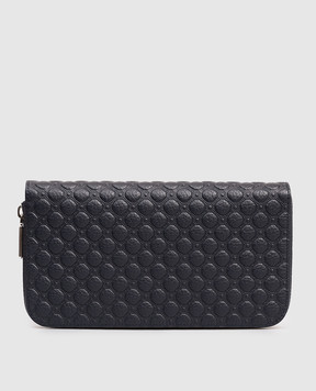 Stefano Ricci Blue leather clutch with emblem PP312GPVD1VD