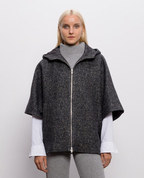 Peserico Gray alpaca wool cape A2109808912