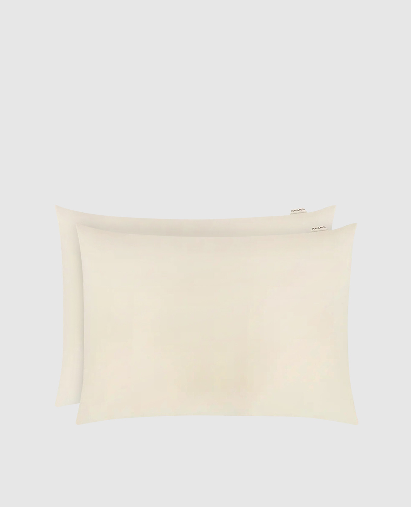 Set of beige cooling pillowcases with patch