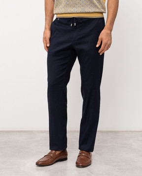 Stefano Ricci Navy blue linen pants M1T6100051LCTL1U