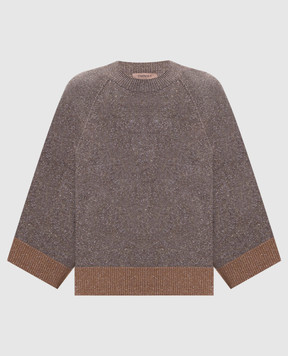 Twinset Brown wool and cashmere jumper with lurex 262TP3511