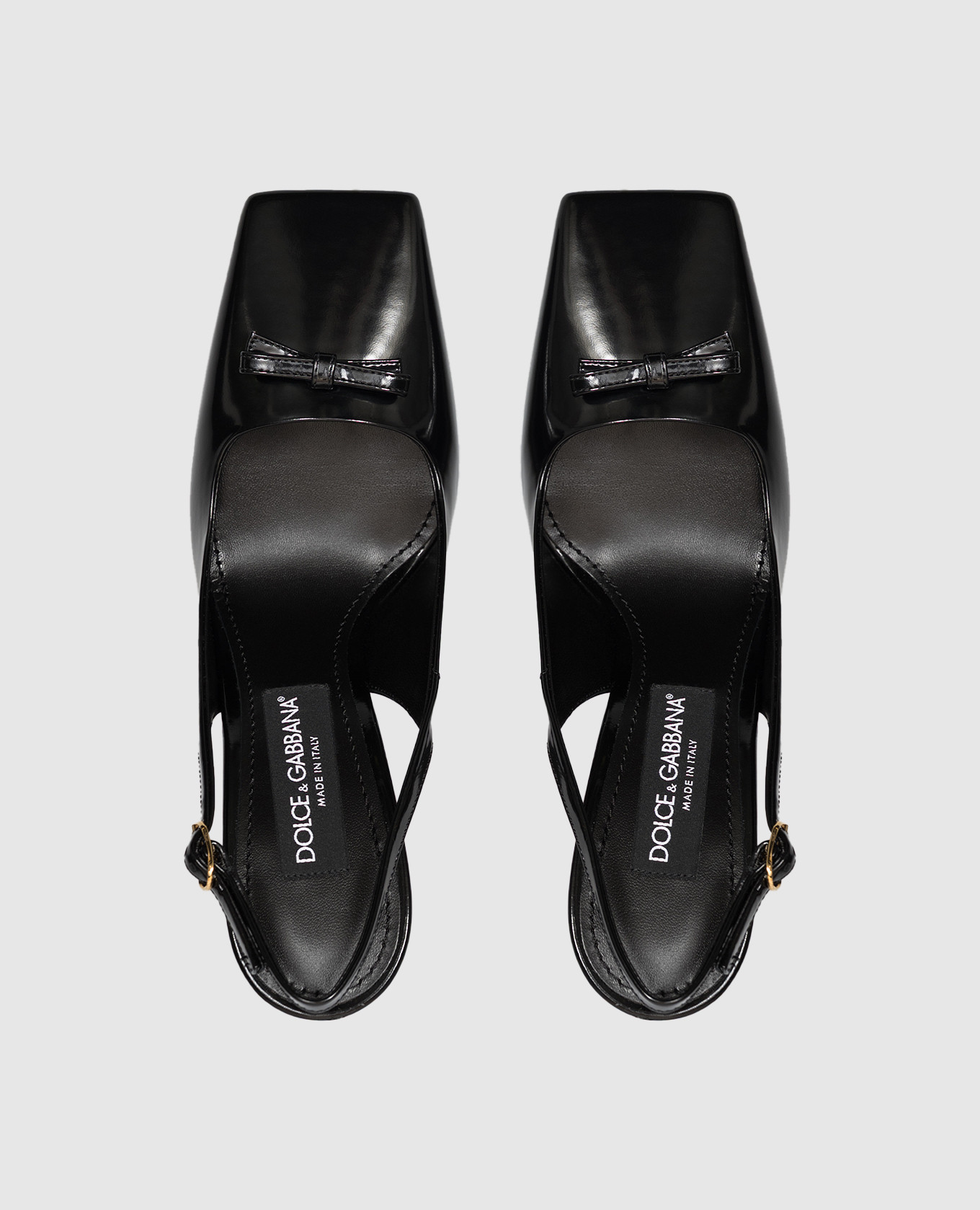 Black leather slingbacks with bow Dolce&Gabbana 4