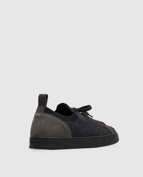 Doucal's Grey sneakers with textured logo DU3381SPENPZ785