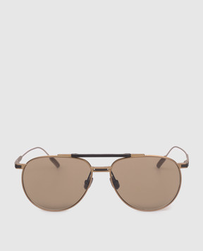Brunello Cucinelli Intarsia Rays Gold Sunglasses MOCPATTS11