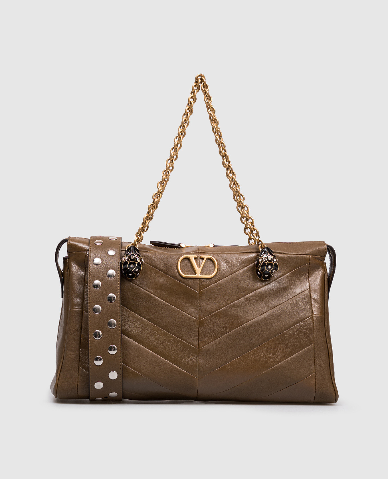 

Panthea brown leather bag with Swarovski crystals Valentino