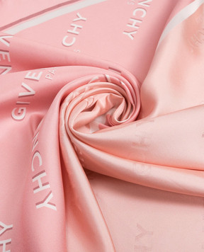 Givenchy Pink silk scarf with logo print 710011159002