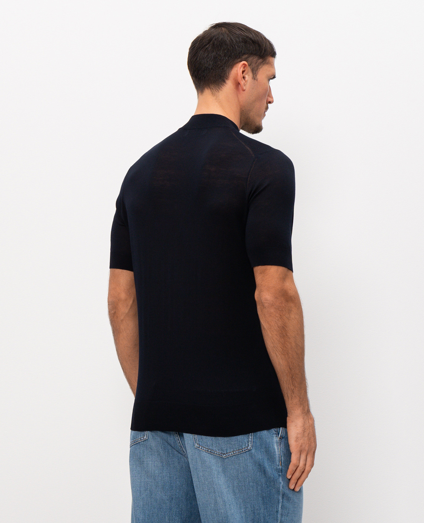 

Navy blue silk t-shirt Brunello Cucinelli