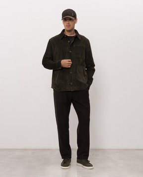 Brett Johnson Green suede jacket FW26L6SUVNO