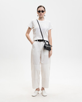Y`S Yamamoto White Smocking JQ T-shirt YQT13674