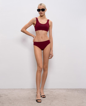 Jil Sander Burgundy swimsuit briefs with logo J40SG0104J20011