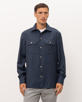 Brunello Cucinelli Blue wool shirt MY6660721