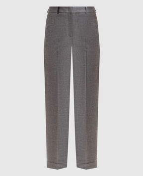 Peserico Gray wool pants P0450602581