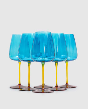 La Reine Set of blue glasses Joy 6 pcs JOY55CL