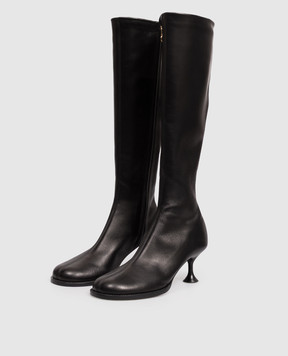 Sergio Rossi Black Orb leather boots B16610MAGE08