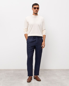 Canali Blue linen pants AE05958U97003