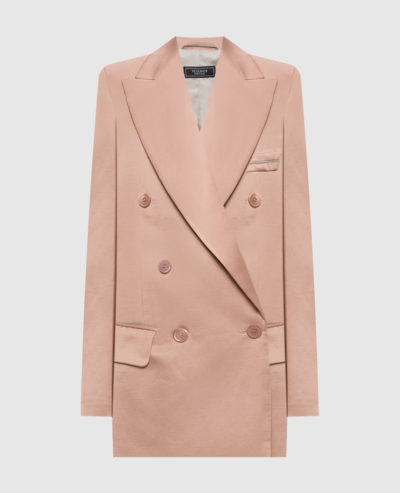 

Pink double-breasted jacket with linen Peserico