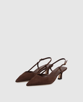 Stuart Weitzman Suede slingbacks VINNIE brown SJ433