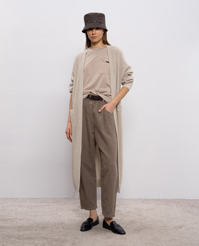 Brunello Cucinelli Beige T-shirt with monil chain M0T81EC710