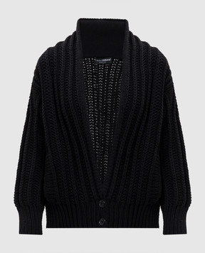 Dolce&Gabbana Black wool cardigan FXVCWTJCVZ2