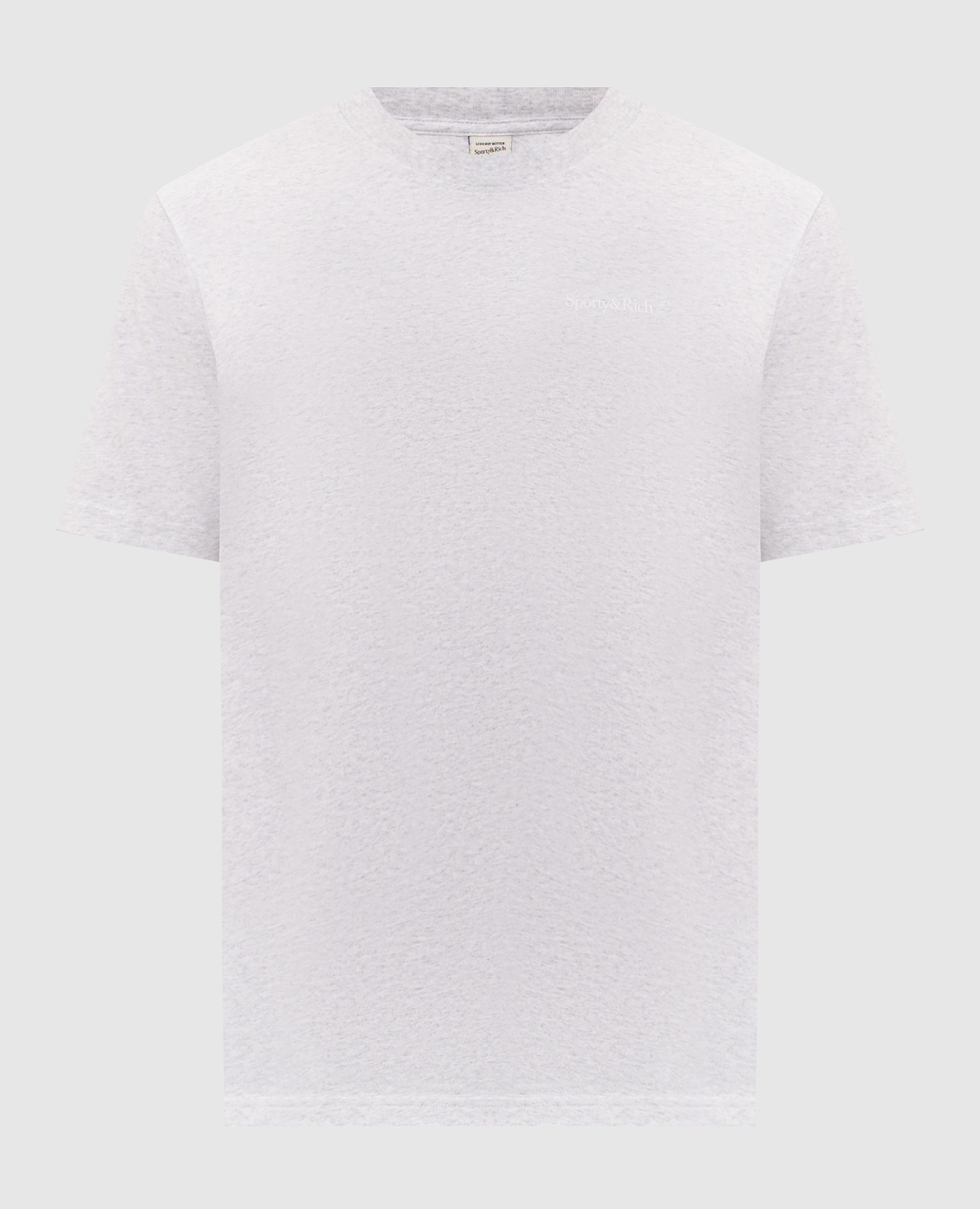 Grey melange T-shirt with logo print Sporty & Rich