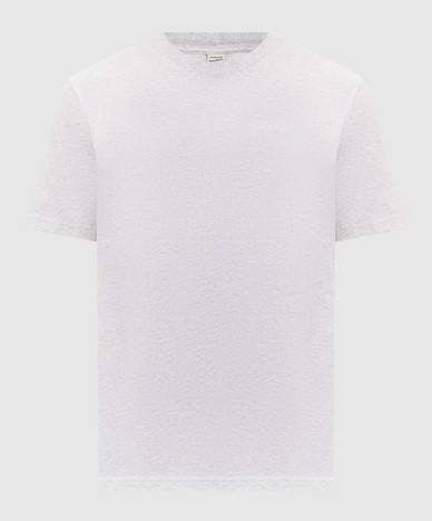 Grey melange T-shirt with logo print