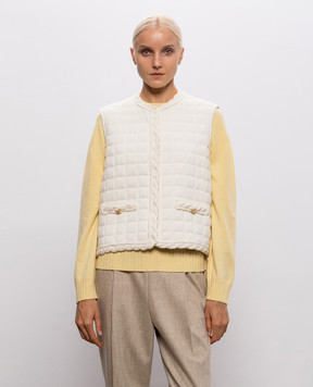 Fabiana Filippi Ivory wool, silk and cashmere vest CTD216F182M325