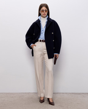 Brunello Cucinelli Blue double-breasted wool and cashmere coat MD5327629P