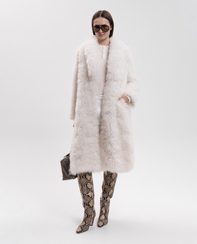 Elpidio Loffredo Ivory cashmere goat fur coat LAN001AN16