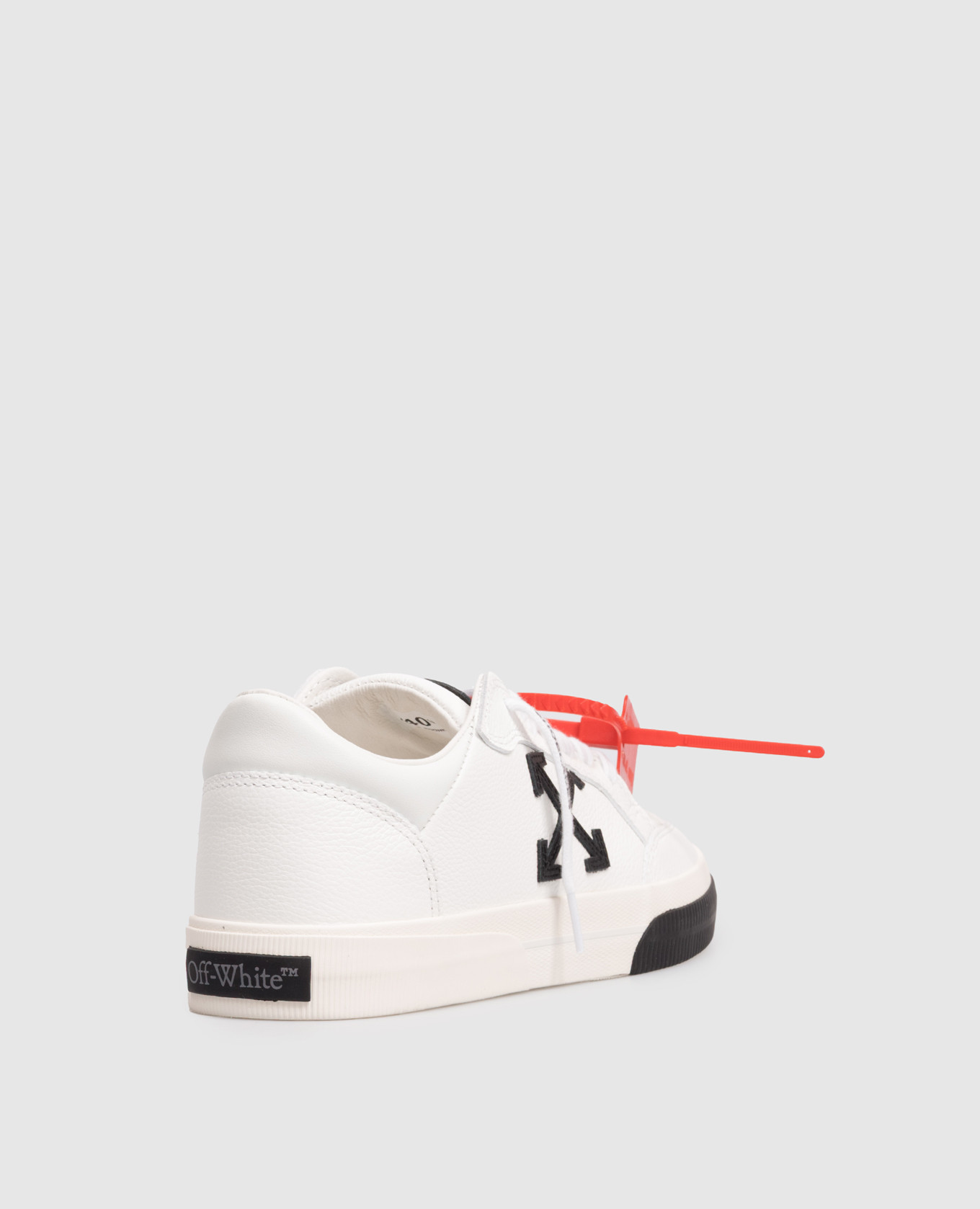 

White Vulcanized Leather Sneakers with Emblem Off-White, Black