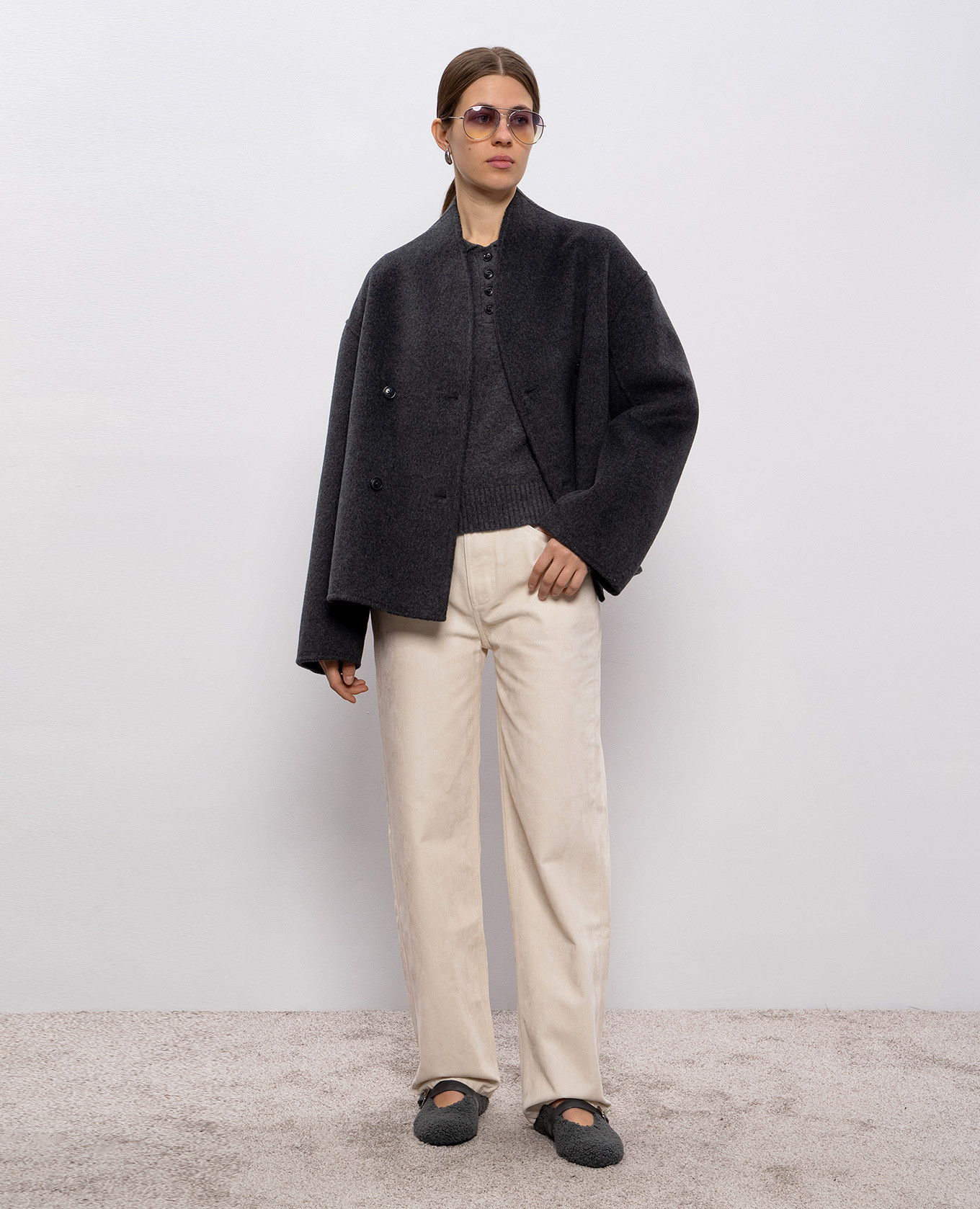 

HOMERE gray cashmere sweater Loulou de Saison, Grey