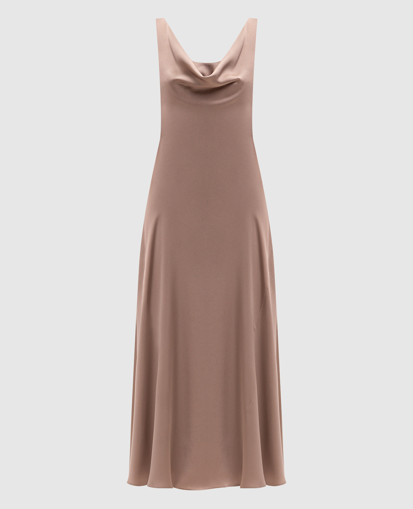 Beige silk midi dress