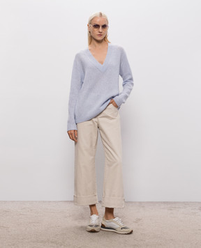 LISA YANG Leona blue cashmere and silk pullover 2024246