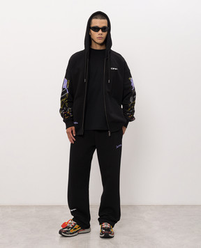 Off-White Black sweatpants with branded print 44MCH05AF26F004