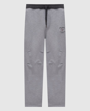Brunello Cucinelli Grey sweatpants with embroidery MM8263388G