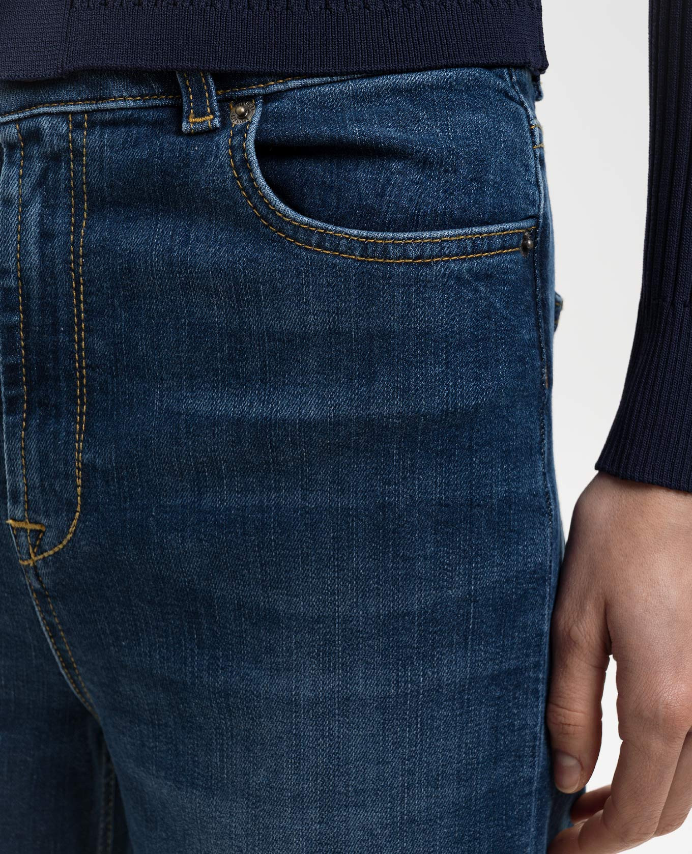 Blue flared jeans with logo patch Twinset 5