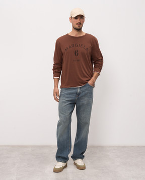 Maison Margiela MM6 Brown long sleeve with logo print SH0NH0024M20048