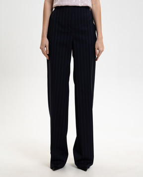Max Mara ENFASI blue striped wool pants MSTENFASI