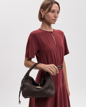Gianni Chiarini Aurelie brown woven hobo bag BS12065COMMWPLINT