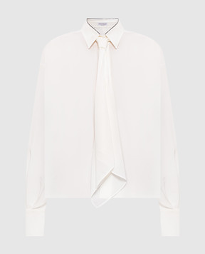 Brunello Cucinelli Ivory silk blouse MP993M3A26
