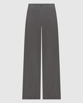 Fabiana Filippi Gray wool pants with monil chain PAD226F291M378