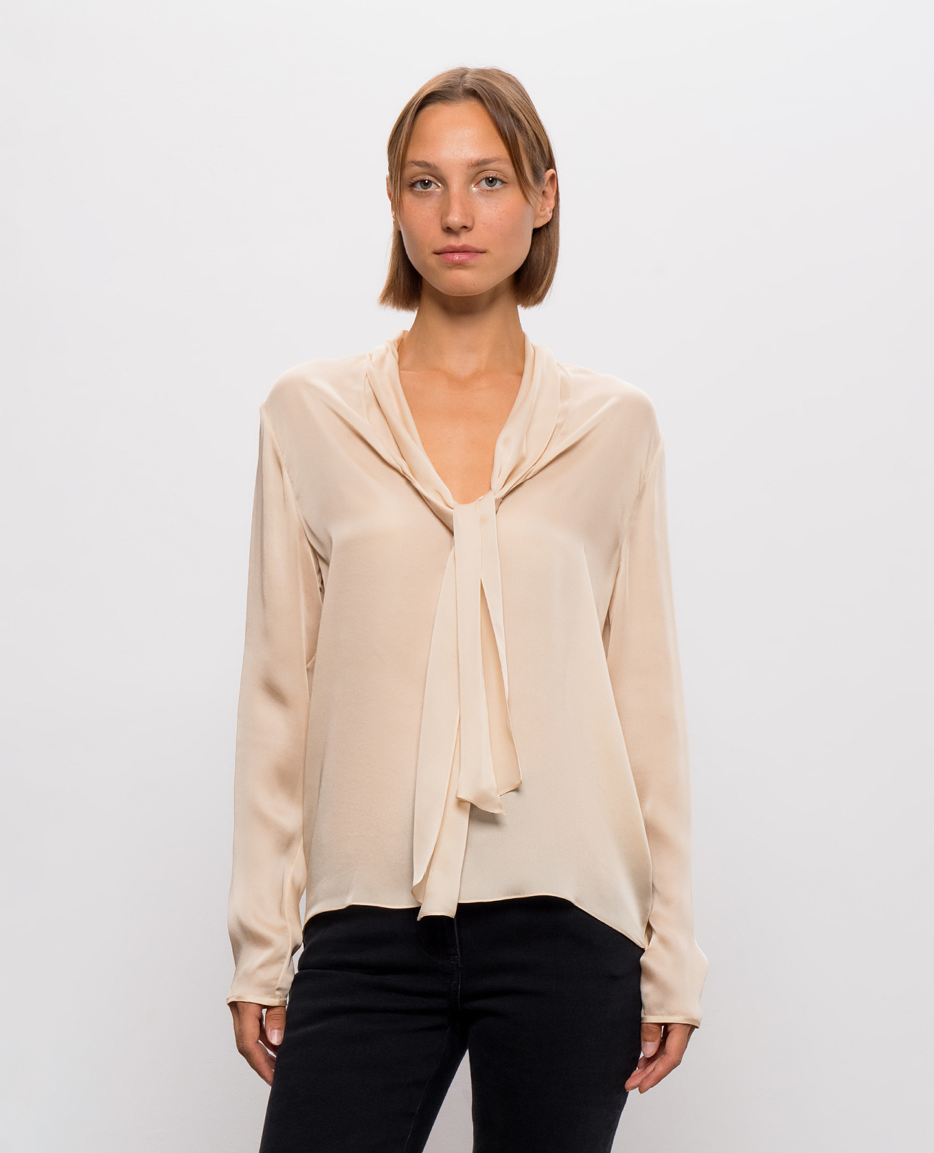 Beige silk blouse Balmain 3