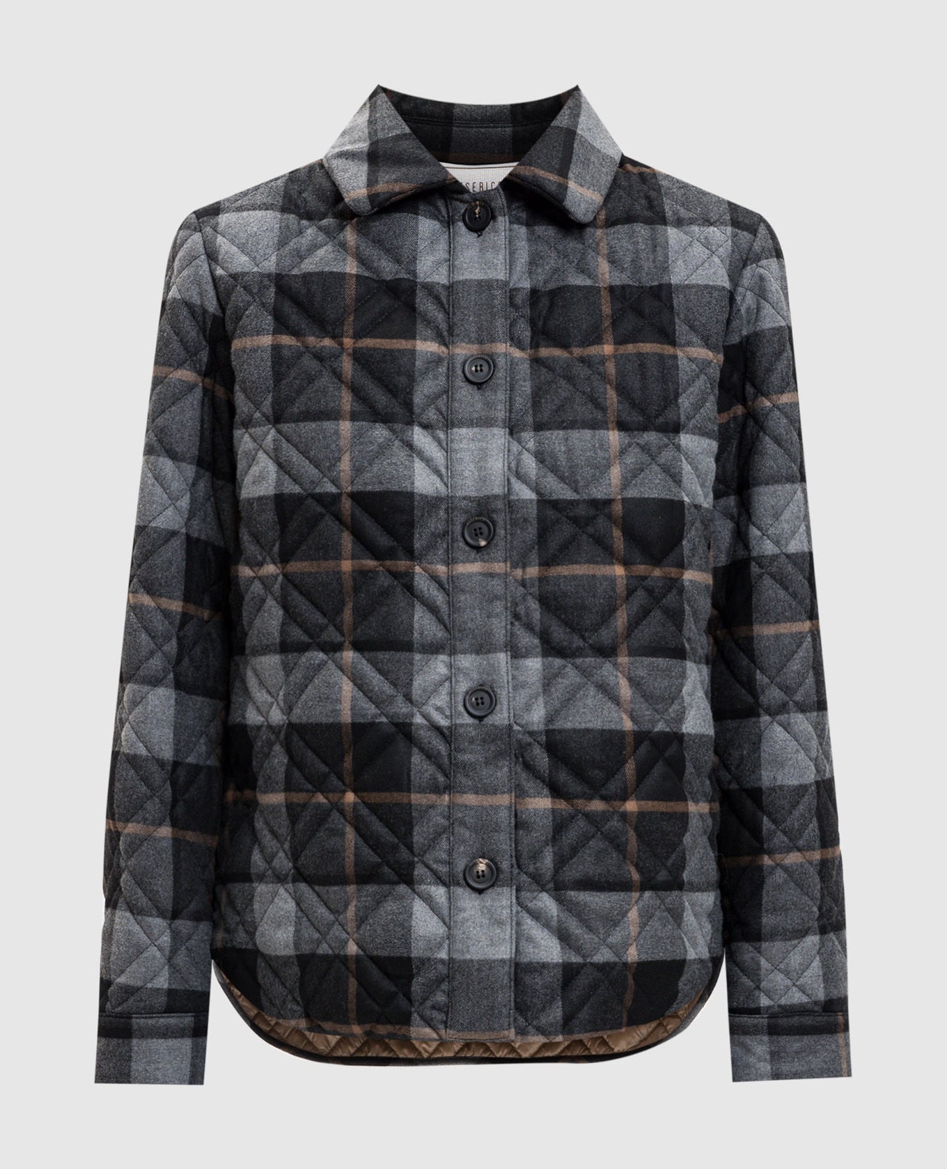 

Gray checked shirt jacket Peserico, Grey