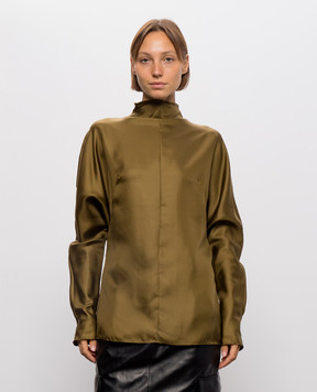 Thierry Mugler Khaki silk blouse 26F1TO0919389